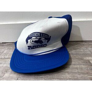 Winner Vernon Lions Baseball Cap Hat Men's Adjustable Size White Blue